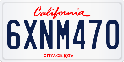 CA license plate 6XNM470