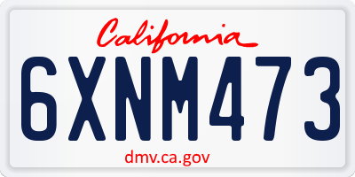 CA license plate 6XNM473