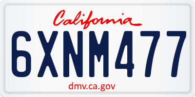 CA license plate 6XNM477