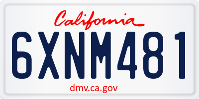 CA license plate 6XNM481