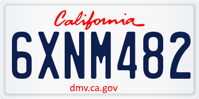 CA license plate 6XNM482
