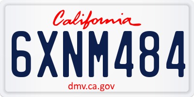 CA license plate 6XNM484