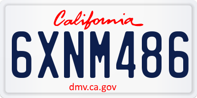 CA license plate 6XNM486