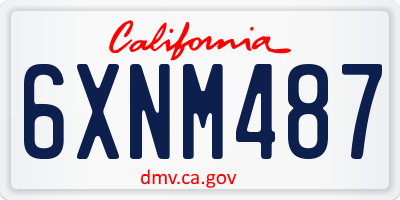 CA license plate 6XNM487