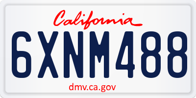 CA license plate 6XNM488