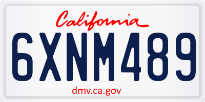 CA license plate 6XNM489