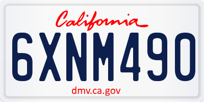 CA license plate 6XNM490