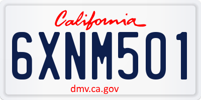 CA license plate 6XNM501