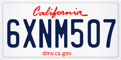 CA license plate 6XNM507