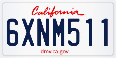 CA license plate 6XNM511