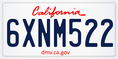 CA license plate 6XNM522