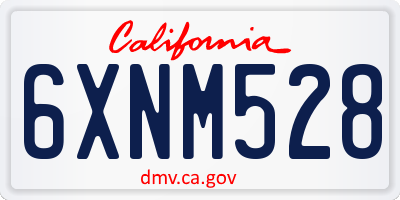 CA license plate 6XNM528