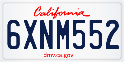 CA license plate 6XNM552