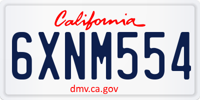 CA license plate 6XNM554