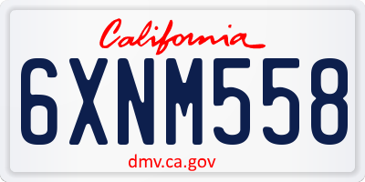CA license plate 6XNM558