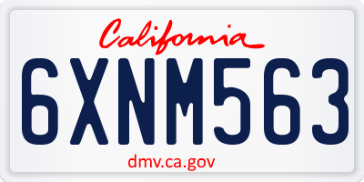 CA license plate 6XNM563