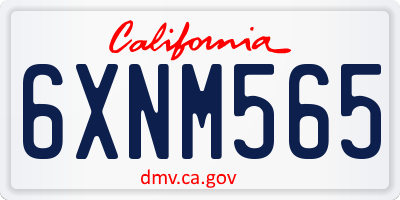 CA license plate 6XNM565