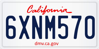 CA license plate 6XNM570