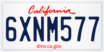 CA license plate 6XNM577