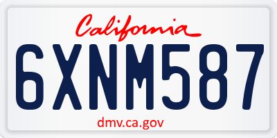 CA license plate 6XNM587