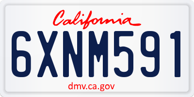CA license plate 6XNM591