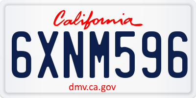 CA license plate 6XNM596
