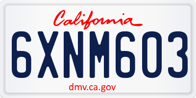 CA license plate 6XNM603