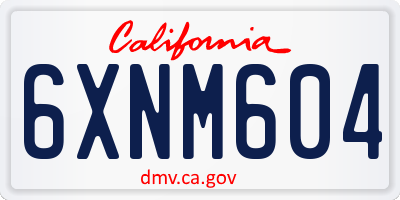 CA license plate 6XNM604