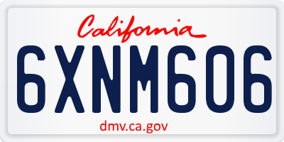 CA license plate 6XNM606