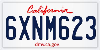 CA license plate 6XNM623