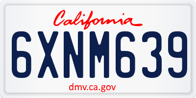 CA license plate 6XNM639