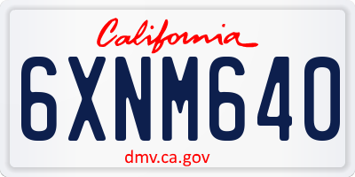 CA license plate 6XNM640