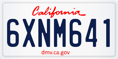CA license plate 6XNM641
