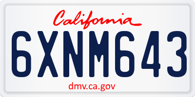 CA license plate 6XNM643