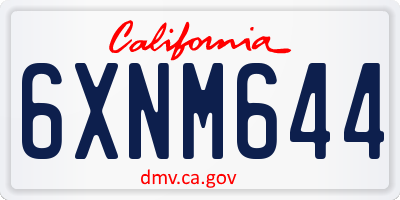 CA license plate 6XNM644
