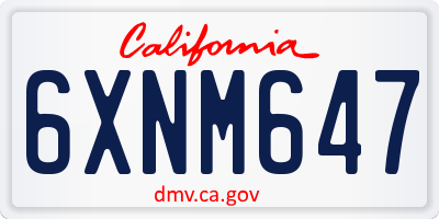 CA license plate 6XNM647