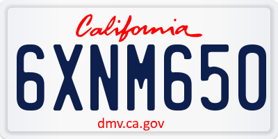 CA license plate 6XNM650