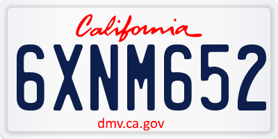CA license plate 6XNM652