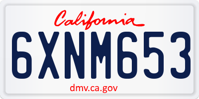 CA license plate 6XNM653