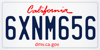 CA license plate 6XNM656