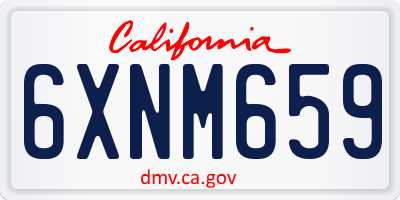 CA license plate 6XNM659