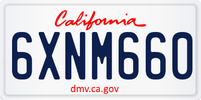 CA license plate 6XNM660