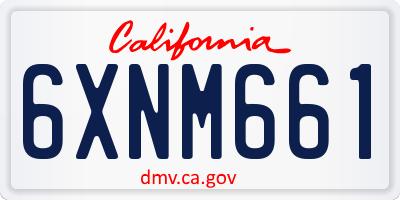 CA license plate 6XNM661