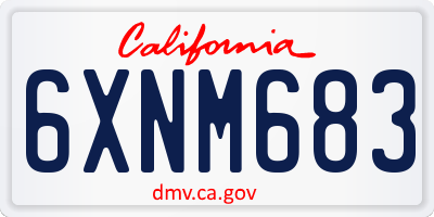 CA license plate 6XNM683