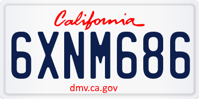 CA license plate 6XNM686