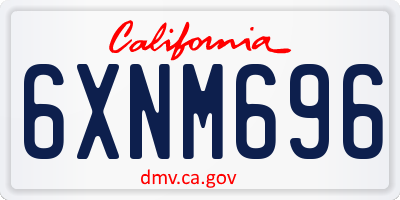 CA license plate 6XNM696
