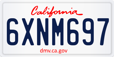 CA license plate 6XNM697