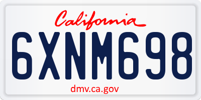 CA license plate 6XNM698