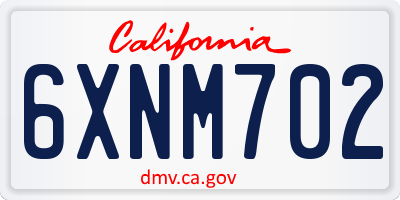 CA license plate 6XNM702