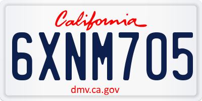 CA license plate 6XNM705